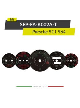 Set of black Type 356 gauge faces for Porsche 911 964 instrument clusters