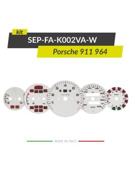 Set of white gauge faces discs for Porsche 911 964 speedometers
