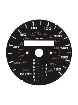 Porsche 911 964 Carrera 2 and 993 Carrera 2, Carrera 2 S and Targa speedometer dial disc - 180 mph automatic transmission