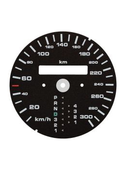 Gauge face overlay for Porsche 993 964 mph km/h speedometer conversion