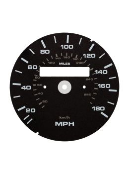 Gauge face for Porsche 911 964 and 911 993 speedometer km/h to mph conversion (1 odometer counter - manual transmission)