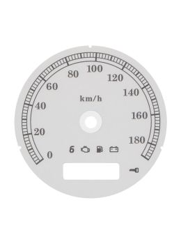 Fondino bianco per conversione da mph a km/h tachimetro Harley-Davidson (diametro: 80mm - 2006-2013)