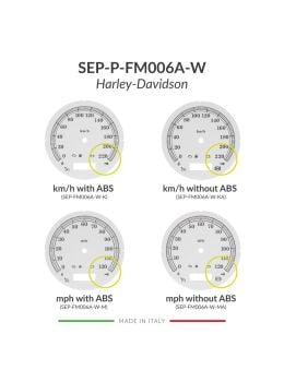 Versions comparison of the white gauge face for Harley-Davidson speedometers restoration (103mm diameter - 2006-2013 models)