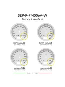 Confronto versioni fondino bianco per restauro tachimetro Harley-Davidson (diametro: 103mm - 2006-2013)