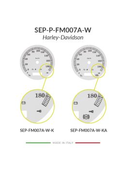 Confronto versioni fondino bianco per conversione mph km/h tachimetro Harley-Davidson (diametro: 103mm - 2006-2013)