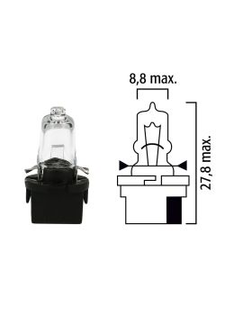 Schema lampadina per cruscotto B10d 12V base nera