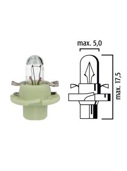 Schema lampadina per cruscotto B8,4d 12V base verde chiaro