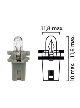 Schema lampadina per cruscotto BX8,7d 12V base grigia