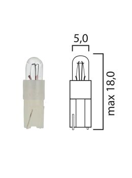 Schema lampadina per cruscotto Kw2x4,6d 12V base bianca