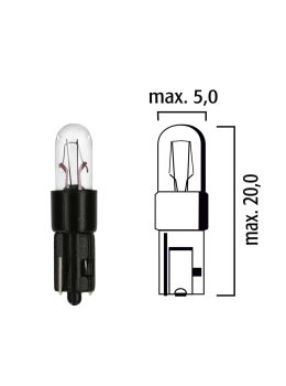 Schema lampadina per cruscotto W2x4,6d 12V base nera