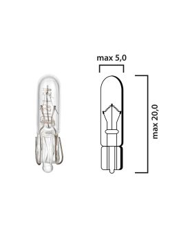 Schema lampadina per cruscotto Kw2x4,6d 12V base bianca