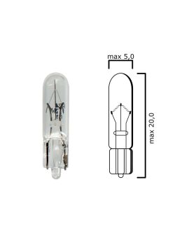 Confezione lampadine per cruscotto base in vetro W2x4,6d 24V 1,2W T5