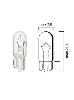 Schema lampadina per cruscotto Kw2x4,6d 12V base bianca