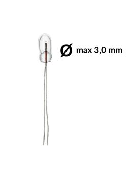 Wire base miniature incandescent light bulbs, T1 40mA 3V - Pack of 5 pcs