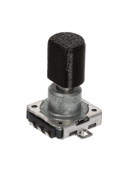 Encoder di ricambio con tasto a pressione per apparecchiature elettroniche. Dimensioni: 15,7x12x19,5mm - 16 ppr - 32 fermi