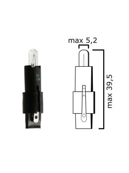 Dashboards light bulb SG8-5,5d 12V 1,2W, colour: black - Pack of 5 pcs