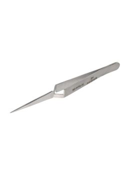 MTQ-31 reverse-action (cross-action) precision tweezers with fine tips – full side view