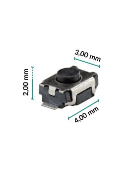 Micropulsante 3x4x2mm - Confezione da 5 pz (normalmente aperto)