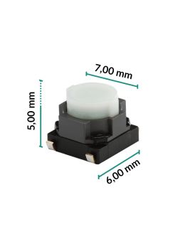 Micropulsante 6x7x5mm - Confezione da 5 pz (normalmente aperto)