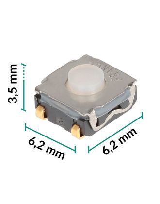6,2x6,2x3,5mm SMD Microswitch (normally open) – "J Lead" contacts - measures