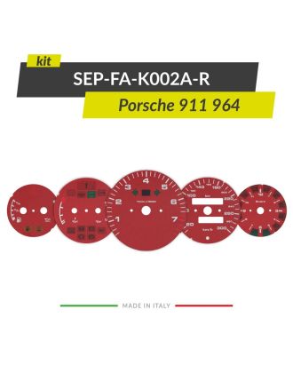 Set of red gauge faces discs for Porsche 911 964 speedometers