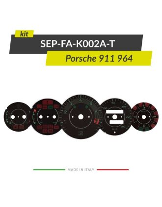 Set of black Type 356 gauge faces for Porsche 911 964 instrument clusters