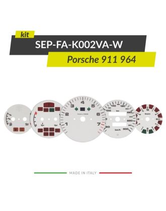 Set of white gauge faces discs for Porsche 911 964 speedometers