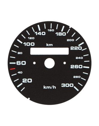 Porsche 911 964 Carrera 2, 964 Carrera 4, 964 Turbo 3.3 and 993 Carrera 2, 993 Carrera 2 S, 993 Carrera 4, 993 Carrera 4 S, 993 Targa Turbo S, 993 Turbo, 993 Turbo Cabriolet 3.6 speedometer dial disc - 300 km/h