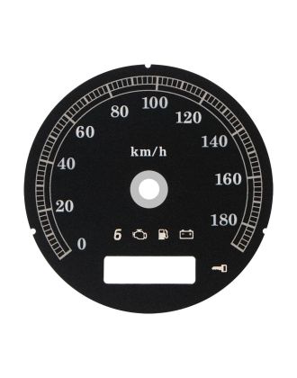 Black gauge face for Harley-Davidson speedometers mph to km/h conversion (80mm diameter - 2006-2013 models)