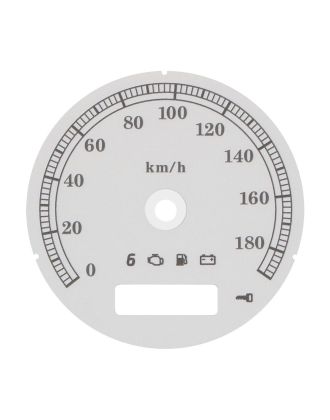 Fondino bianco per conversione da mph a km/h tachimetro Harley-Davidson (diametro: 80mm - 2006-2013)
