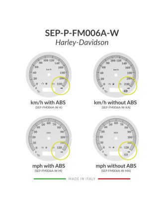 Versions comparison of the white gauge face for Harley-Davidson speedometers restoration (103mm diameter - 2006-2013 models)