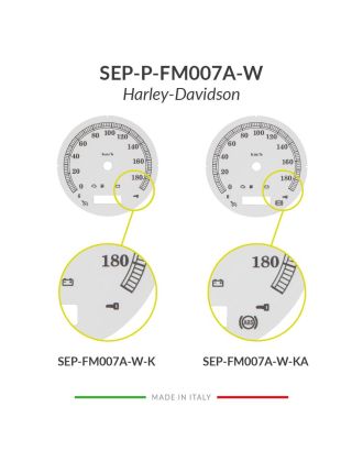 Versions comparison of the white gauge face for Harley-Davidson speedometers mph km/h conversion (103mm diameter - 2006-2013 models)