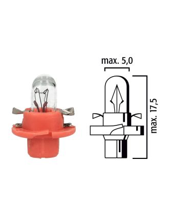 Schema lampadina per cruscotto B8,4d 12V base rosa