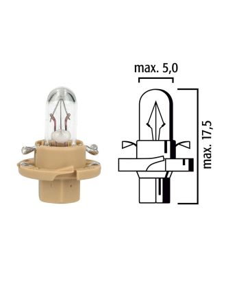 Dashboard light bulb BX8,4d 12V 1,5W with beige base - Pack of 5 pcs