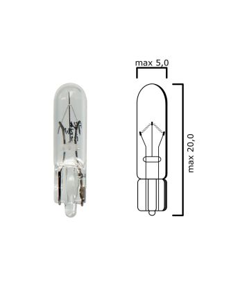 Confezione lampadine per cruscotto base in vetro W2x4,6d 24V 1,2W T5