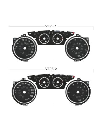 Set of gauge faces for Lancia Ypsilon 846 instrument panels (pre-facelift models) - versions comparison