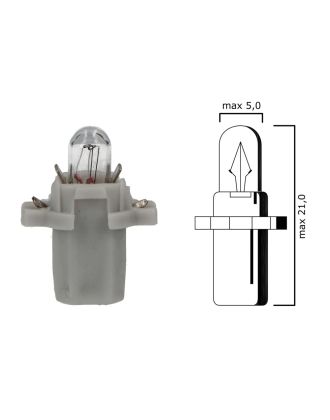 Schema lampadina per cruscotto B8,3d BAX10s 12V 1,2W con base grigia