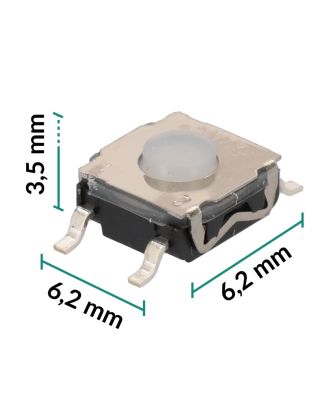 6,2x6,2x3,5mm SMD tactile switch (normally open) – Pack of 5 pieces