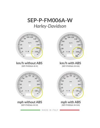 Versions comparison of the white gauge face for Harley-Davidson speedometers restoration (103mm diameter - 2006-2013 models)