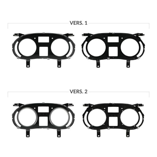 Versions comparison of the front lens for Nissan Primastar, Opel - Vauxhall Vivaro A and Renault Trafic II instrument clusters