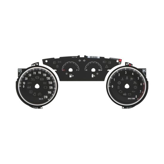 Version 3 - Set of gauge faces for Lancia Ypsilon 846 instrument panels (post facelift models) - some hybrid versions