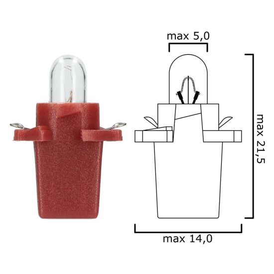 Schema of instrument cluster bulb B8,7d 24V 1,2W with brown socket