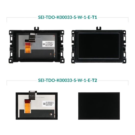 Comparison of the versions available of the display TDO-WXGA0700K00033-V2
