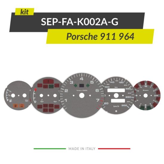 Set of grey gauge faces discs for Porsche 911 964 speedometers