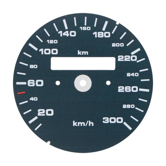 Porsche 911 964 Carrera 2, 964 Carrera 4, 964 Turbo 3.3 and 993 Carrera 2, 993 Carrera 2 S, 993 Carrera 4, 993 Carrera 4 S, 993 Targa Turbo S, 993 Turbo, 993 Turbo Cabriolet 3.6 speedometer dark teal dial disc - 300 km/h