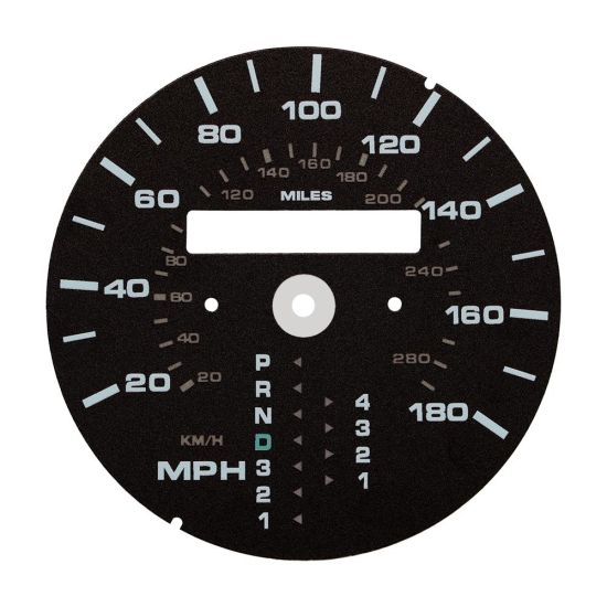 Gauge face dials for converting Porsche 911 964 993 speedometer from km/h to mph conversion (1 odometer counter - automatic transmission) 