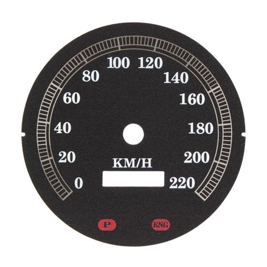 Harley Road King speedometer gauge face - warning lights on