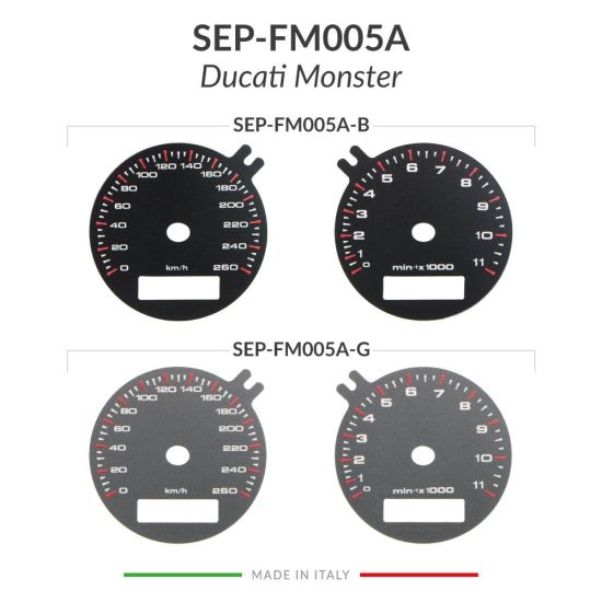 Colori disponibili fondino contachilometri Ducati Monster 620, 800, 900, 1000