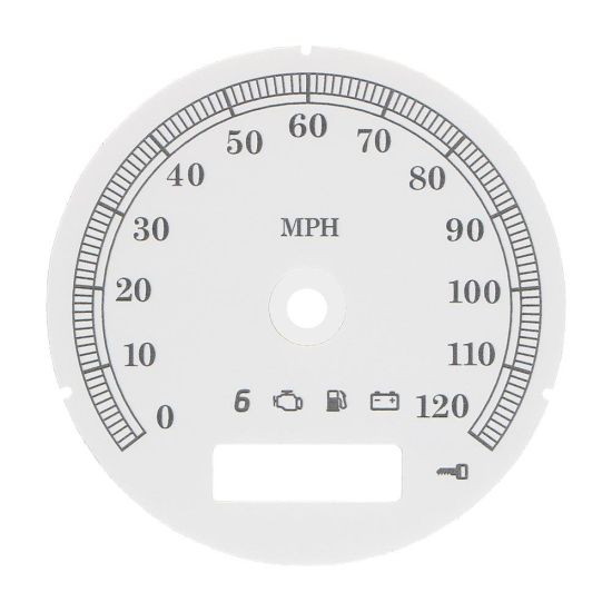 White gauge face for Harley-Davidson mph speedometers restoration (80mm diameter - 2006-2013 models)