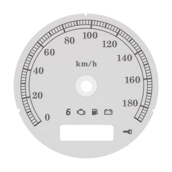 White gauge face for Harley-Davidson speedometers mph to km/h conversion (80mm diameter - 2006-2013 models)